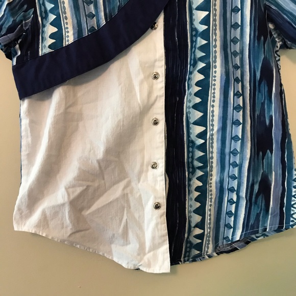 Vintage Circle T Asymmetrical Buttonup Shirt - Picture 2 of 6